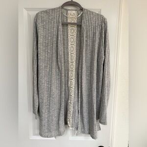Charming Charlie Gray Open Front Cardigan Sweater